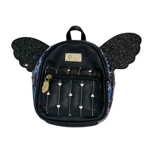Betsy Johnson - Luv Betsy’s Ador Mini Backpack in Black Purple & Blue Snakeskin